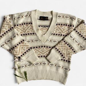 SOLD soft hued fair isle cotton sweaterSOLD
